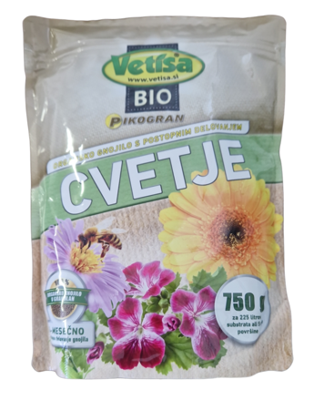 VETISA -PIKOGRAN Organsko gnojilo za CVETJE- 750g vrečka